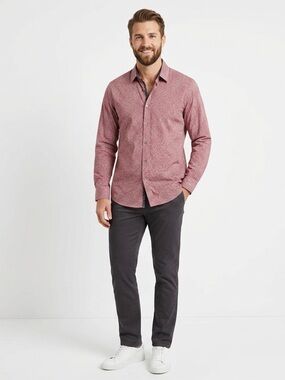 Men’s Ted Baker Button Down Shirt Size 5 Maroon/Red